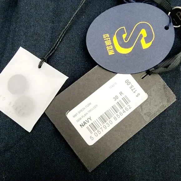 Ted Baker London Speck Semi Plain Navy Blue Slim Fit Dress Pants Trouser NWT 30R - Picture 2 of 10